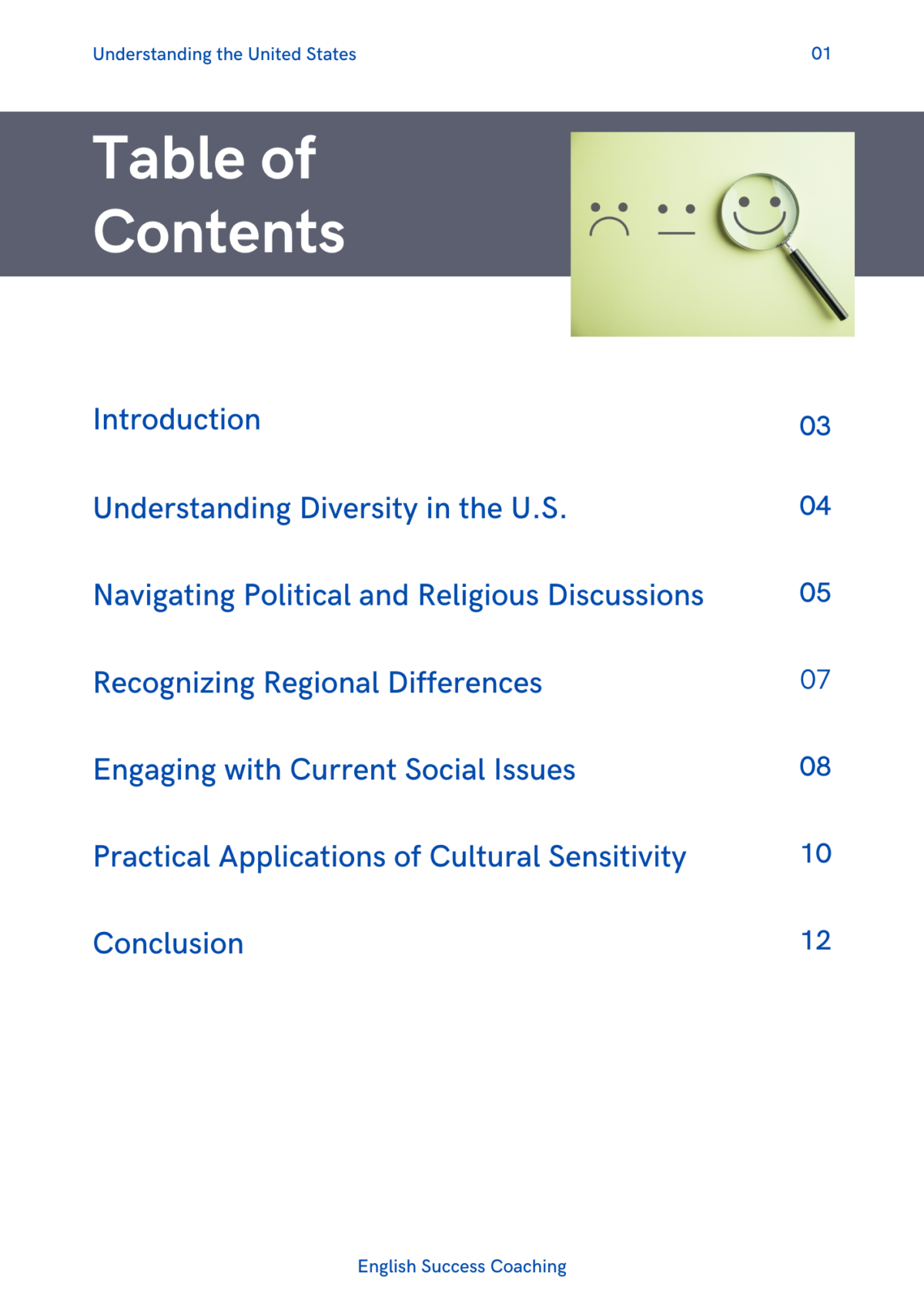 Understanding the United States: Cultural Sensitivities toc