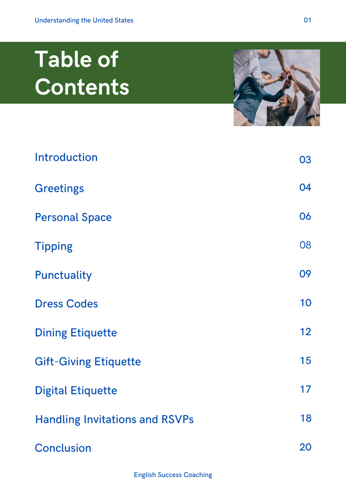Understanding the United States: Social Etiquette toc