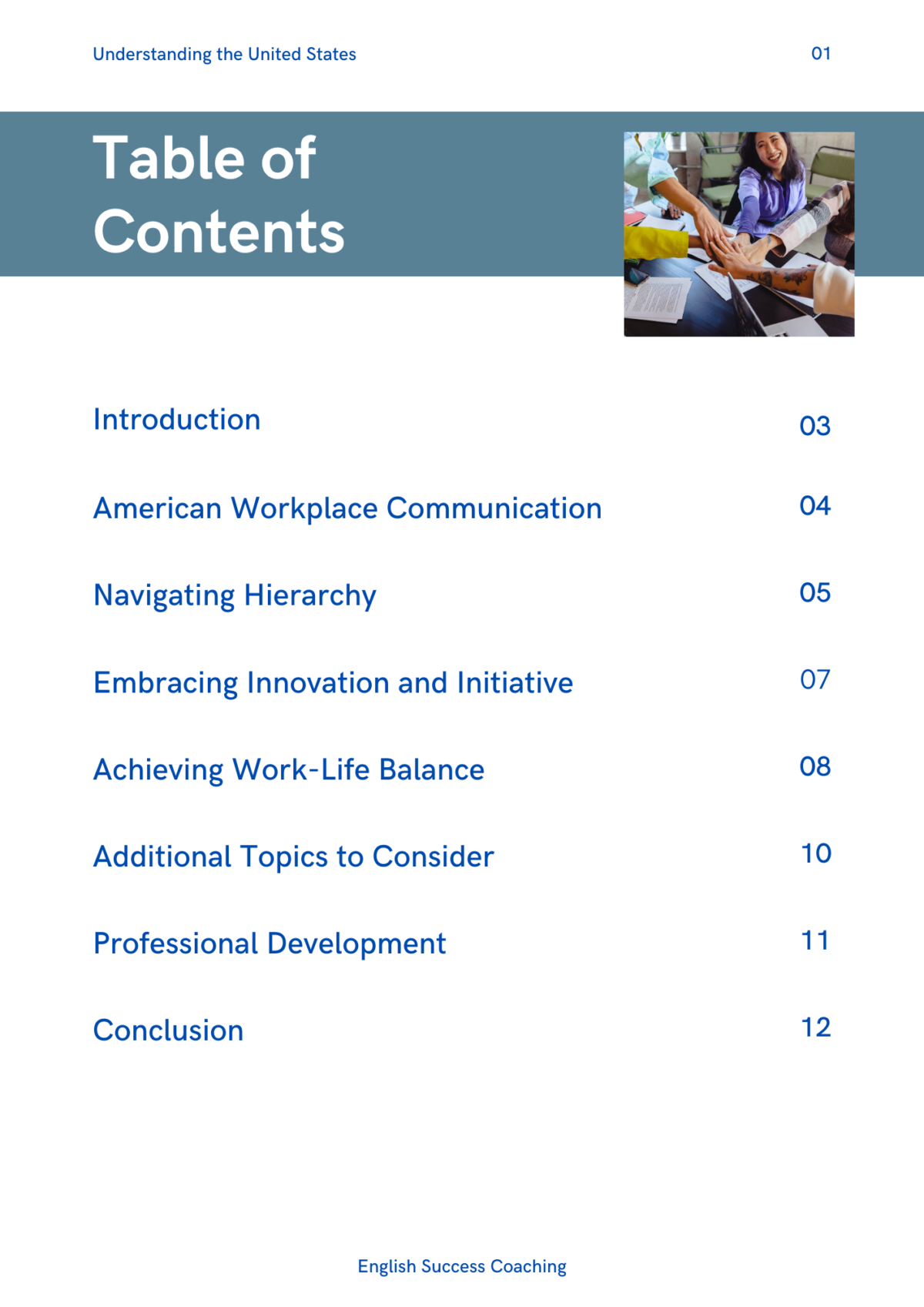 Understanding the United States: Work Culture toc